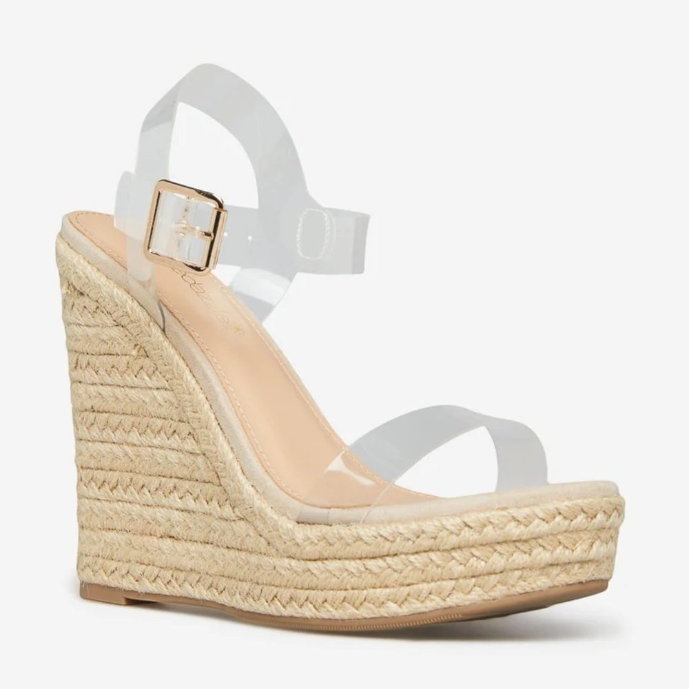 NEW IN BOX -  Karyssa Wedge Sandal Beige